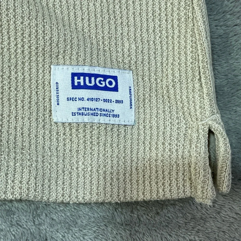 NWT Hugo Nuwaffle T-Shirt Men's Large Beige Cotton Blend